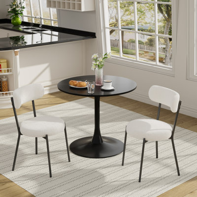 Ensemble de salle à manger rond 3 pièces pour petits espaces de cuisine