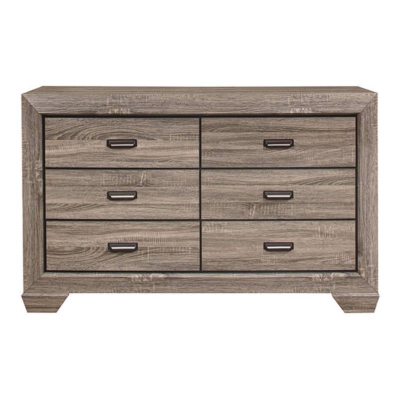 Commode 6 tiroirs Hareld, Gris