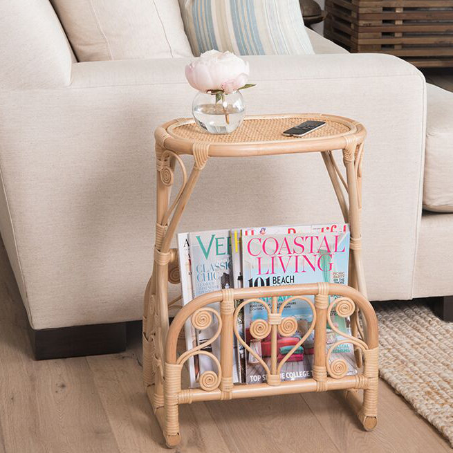 Patton Rattan Free Standing Magazine Rack, Natural