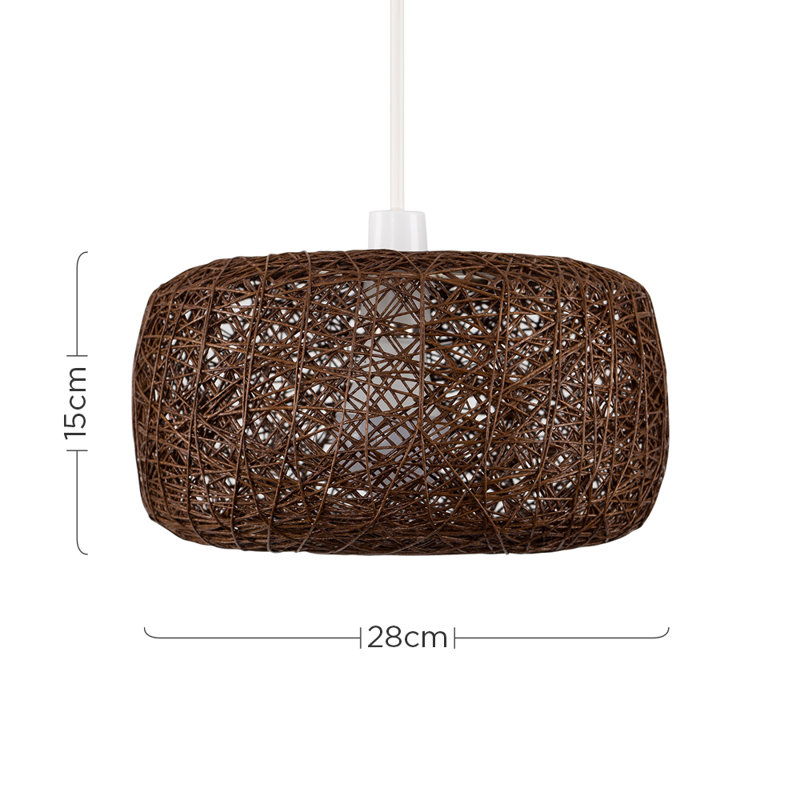 Bjorn 15 cm H Novelty Pendant Shade ( Clip On ), No, Brown