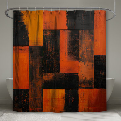 Rideaux de douche Orange Blocks