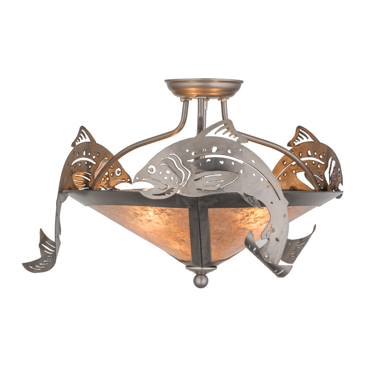 Rustic Lodge 3 - Light Semi Flush Mount