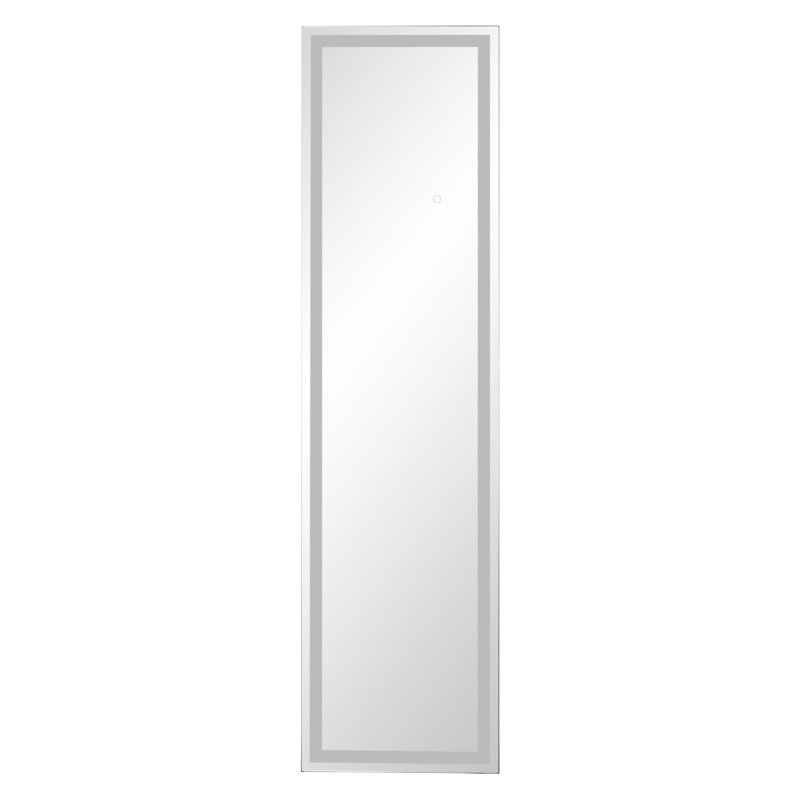 60"x16" LED Full Length Mirror with Lights, Black Frame, Shatterproof Tempered Glass, Dimming & Memory Function, Full Body Floor Standing Mirror for Bedroom, Living Room, Dressing Room