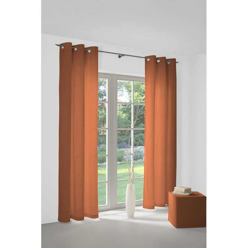 Polyester Blackout Grommet / Eyelet Curtain Panel, 142cm Width x 315cm Drop, Terra