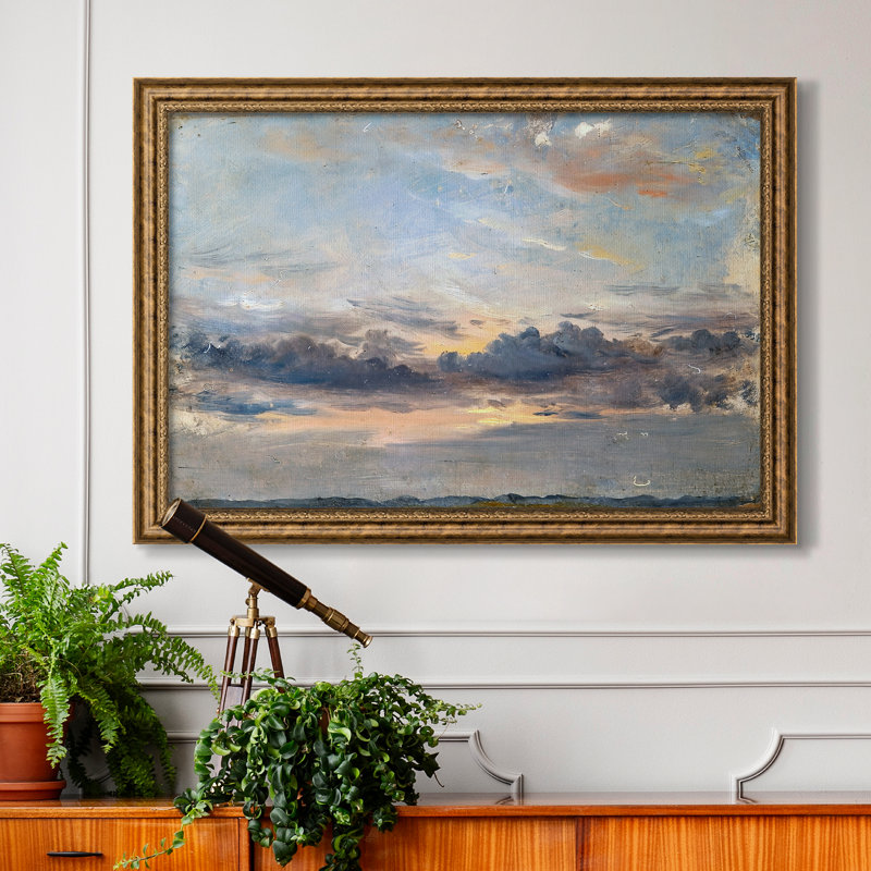 Étude de nuages, coucher de soleil, v. 1821-1822-John Constable-Toile encadrée sur mesure, 24x34 INNER SIZE, Framed Canvas