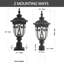 Paquet de 1 lanterne d'extérieur 24 po (h) 24 po (noir), lampadaire en aluminium imperméable avec verre à bulles, éclairage de sentier de jardin décoratif pour allée de patio (ampoule non incluse)