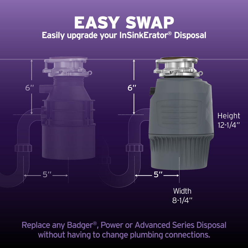InSinkErator Evolution .75HP LED Garbage Disposal, Advanced Series Continuous Feed Food Waste Disposer with Antimicrobial LED Accessory Garbage Disposal Flange​