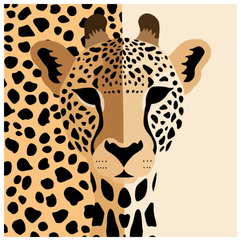 Coussins décoratifs Cheetah Illustration Art, 16 po x 16 po