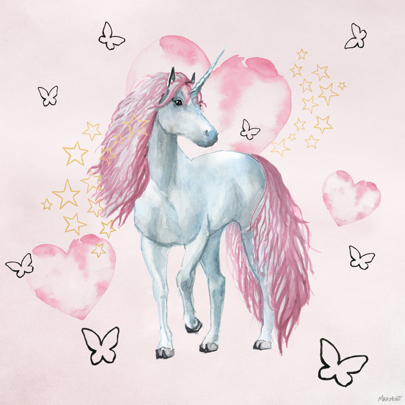 «Brandin Unicorn Dreaming», reproduction sur toile tendue, H 18 po x l 18 po x P 1,5 po