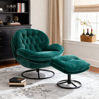 Fauteuil d'appoint avec repose-pieds Anouk