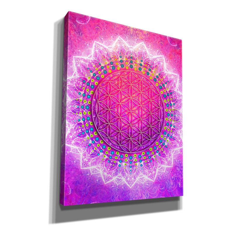 «Flower Of Life» par Cameron Gray, art mural sur toile, H 34 po x l 26 po x P 1,5 po