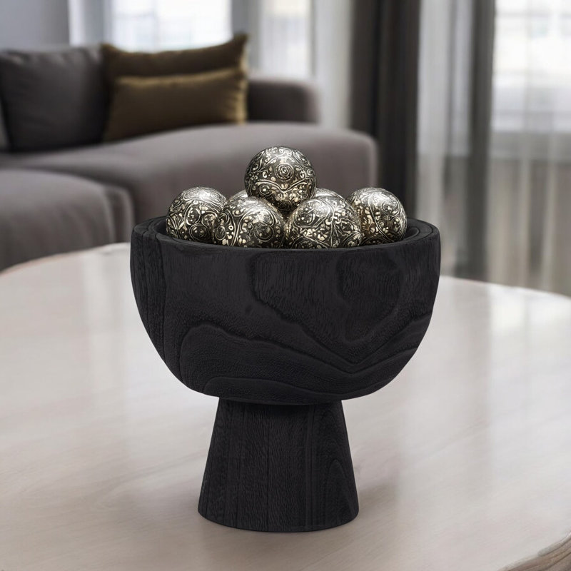 Bol en bois de style Paulownia, Noir