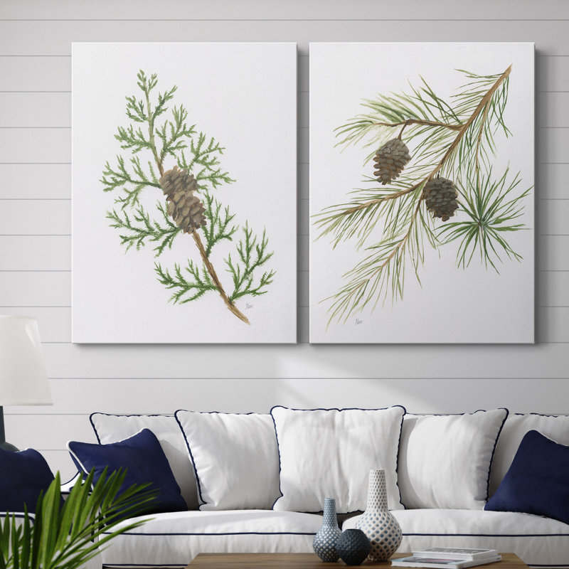 Winter Botanical III - ensemble de 2 reproductions d'art, Pas de tapis, H 40 po x l 60 po x P 1 po, Toile tendue