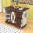 Rolling Kitchen Island Cart with Drop Leaf, Power Outlet, Adjustable Shelves and Storage Drawers-1783712136