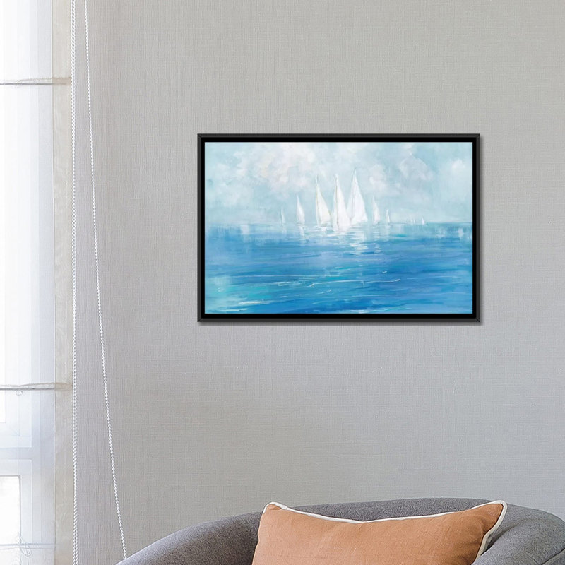 « set voile », impression sur toile, H 18 po x l 26 po x P 1,5 po, Toile avec cadre noir, Pas de tapis