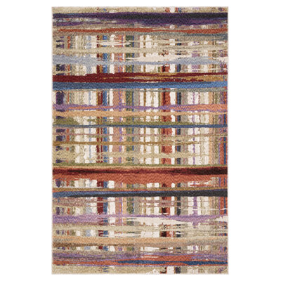 Holub Modern Abstract Grid Multi-colored Area Rug