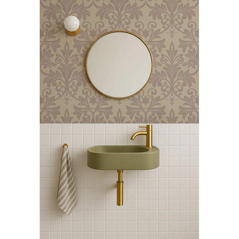 Rococo Relief - Red Clay Wallpaper