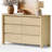 Abdullah 32.72" Natural Wood 6 Drawers Dresser Modern Dresser Chest For Bedroom Living Room, Natural Oak