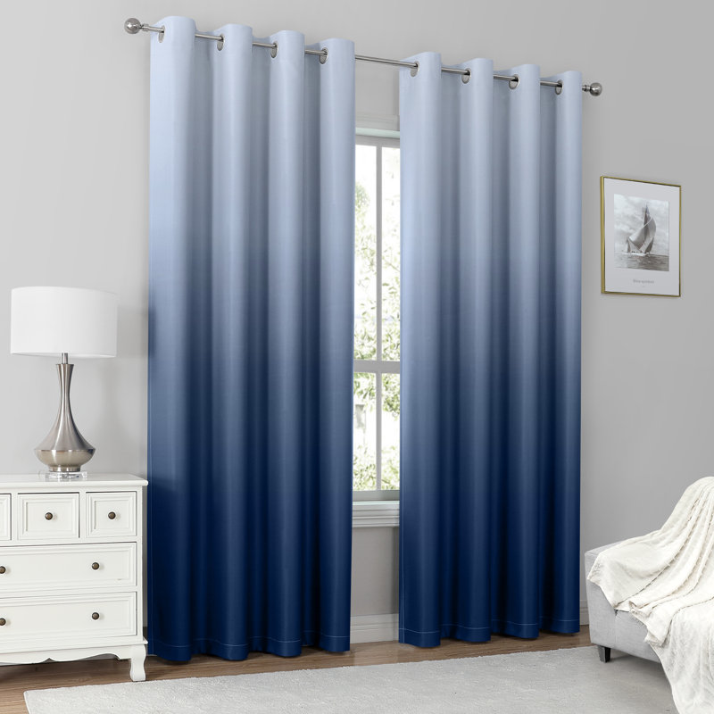  Rideaux 100% occultants, panneaux isolants à œillets pour salon de chambre à coucher, Navy blue, L 52 po x L 63 po