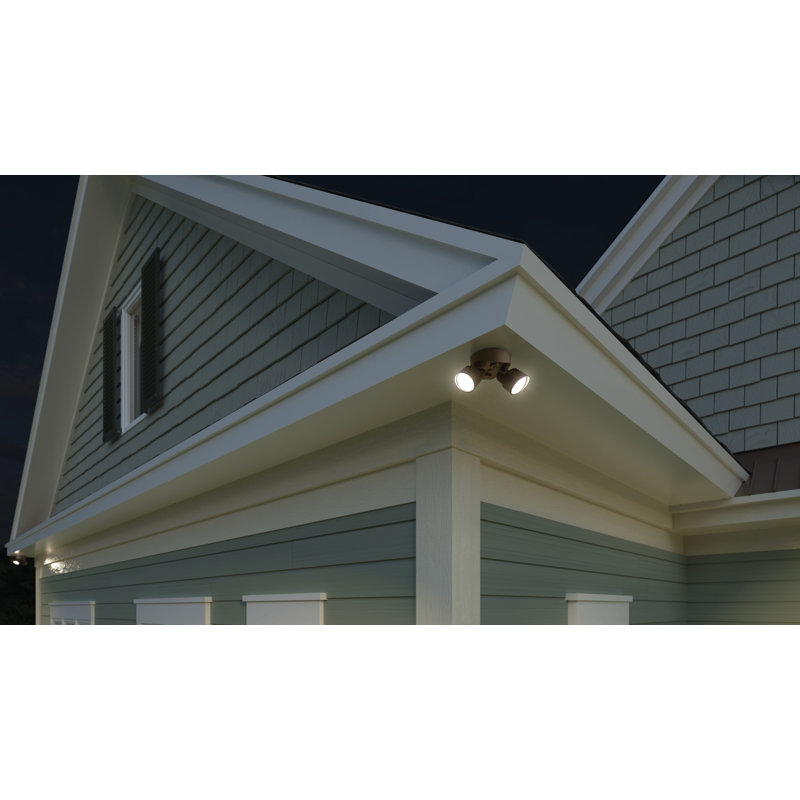 Dark Bronze Dual Head LED Outdoor Security Flood Light
