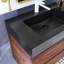 30 po W Meuble-lavabo mural à simple cuve avec lavabo noir-106950519