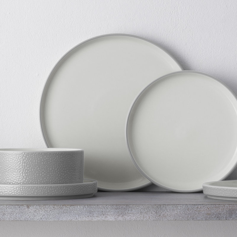 Noritake Colortex Stone Stax Dinner Plates, 9-3/4", Grey