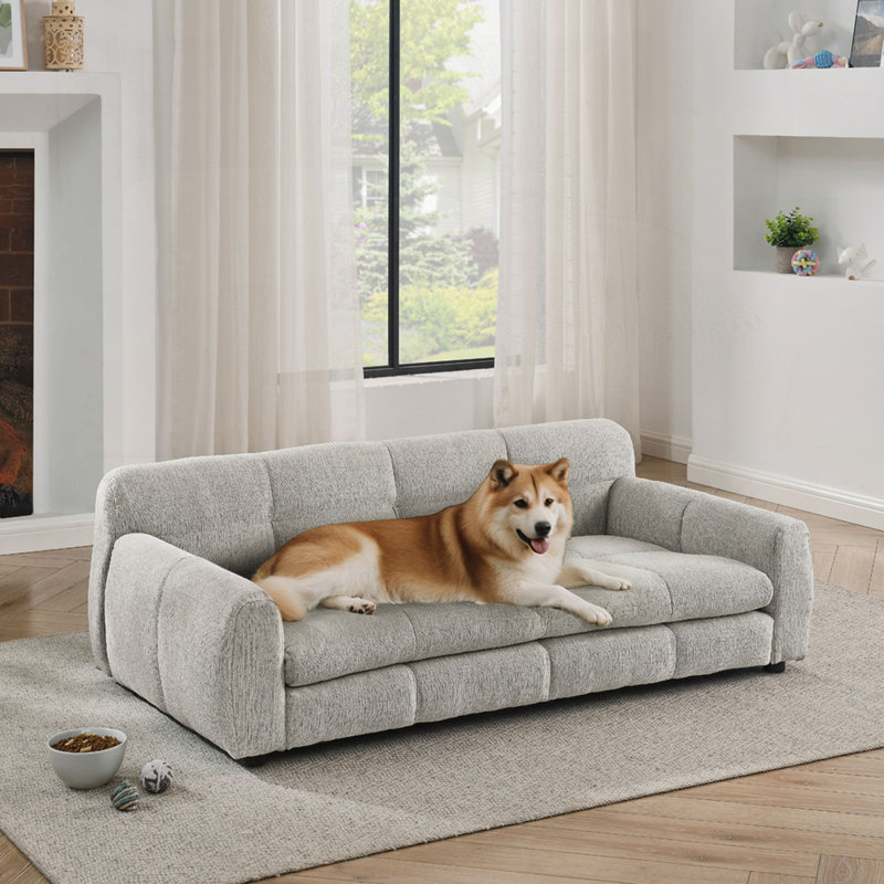 Lit rectangulaire pour chien, canapé-lit pour chien, Beige