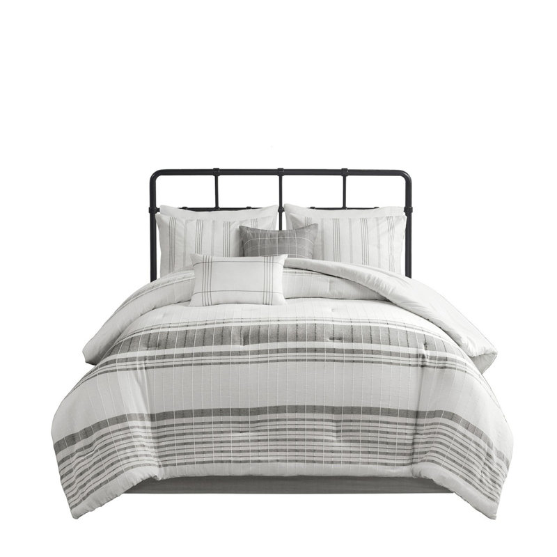 Ensemble d'édredon en coton jacquard 6 pièces, Édredon de grande taille et 5 pièces supplément
