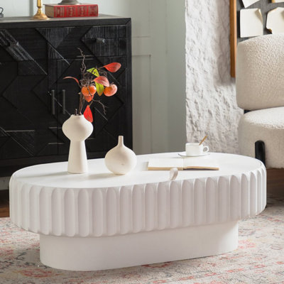 Table de rangement cannelée avec couvercle amovible, texture élégante, parfaite pour la vie moderne