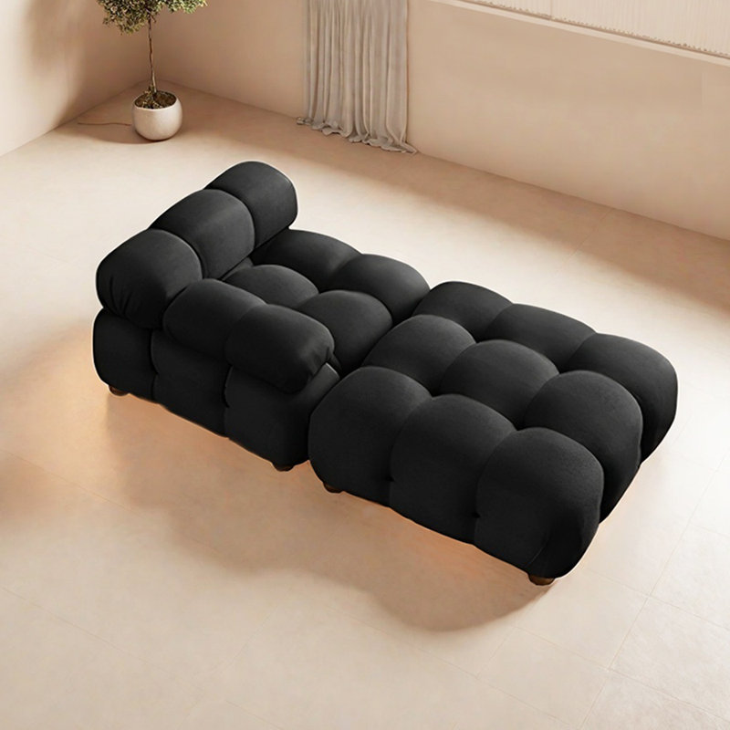 Méridienne à dossier réglable Living Room, Orienté à droite, Noir, noir, noir, noir