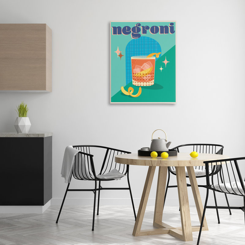 Art mural classique rétro sur toile Negroni par Jo Reid, H 40 po x l 30 po