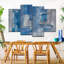 «Abstract Abstract Grey and Blue Layers», ensemble de 4 reproductions sur toile par Alexander B-93060093