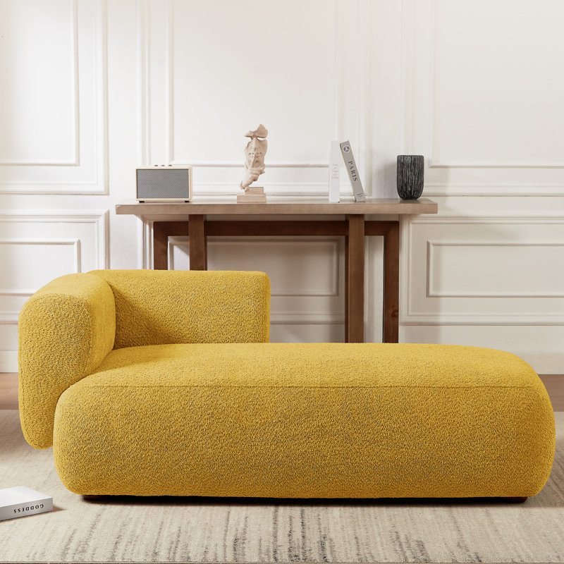 Chaise longue rembourrée Christinia, Jaune, Orienté à droite