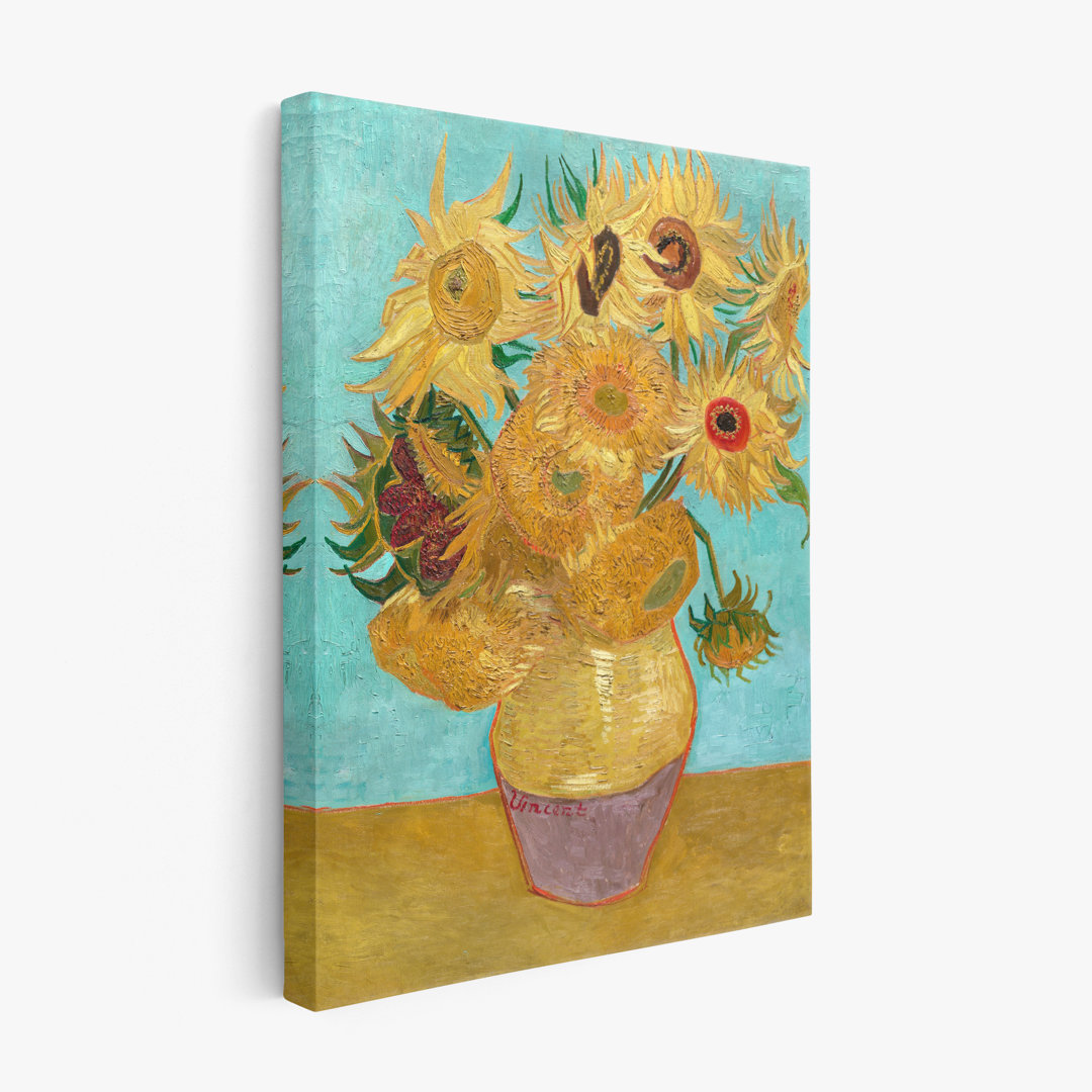 Vase Mit Zwölf Sonnenblumen Von Vincent Van Gogh von Vincent Van Gogh - Leinwanddrucke