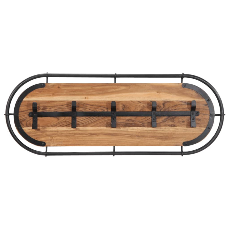 Solid Wood Wall Mounted Coat Rack, Brown