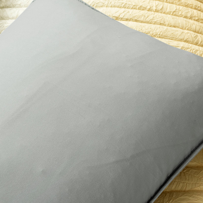 Yellow and Gray Reversible Ombre Microfiber Full Quilt Set
