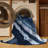 Machine Washable Rayan Wingsuit Flying Sleek & Chic Modern Arc Rug in Gray – Navy Binding-1515417661