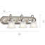 Luminaire de salle de bain pour coiffeuse 3 lumières 24 pouces, matériau nickel brossé, lumière de salle de bain moderne, avec verre gravé satiné transparent (24 pouces de large x 8 pouces de haut)