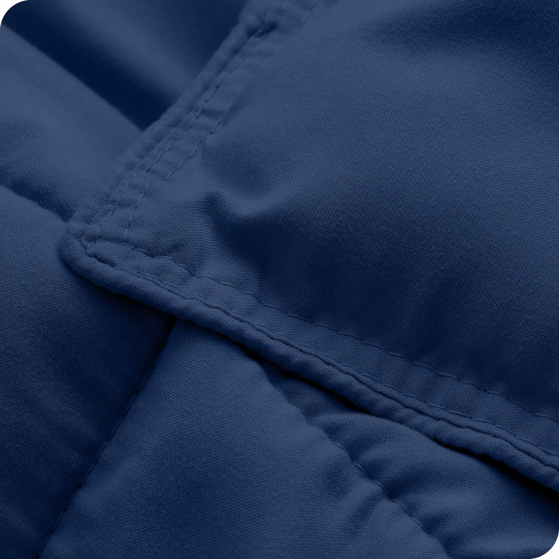 Ensemble d'édredon ultra-doux toutes saisons, Bleu foncé, Édredon pour lit simple + 1 taie décorative stan