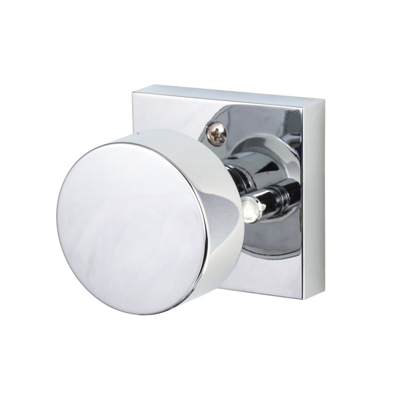 Bouton d'intimité carré Zurich, Chrome poli, Intimité (lit et salle de bain)
