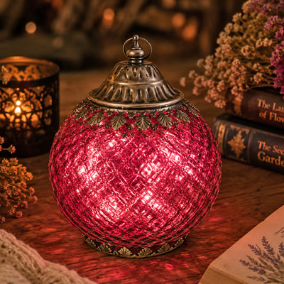 Moroccan Style Glass LED Lantern