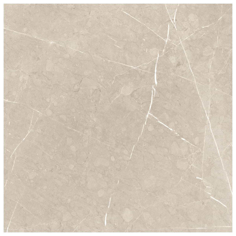 Autograph Arabescato 48X48 Marble Look Satin Porcelain Tile, Crema