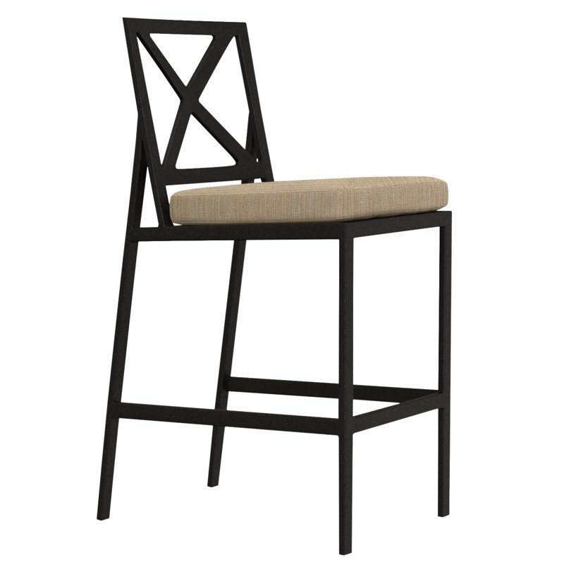 Marin Outdoor Bar Stool, Sahara Cafe, Carbon Black, 32"