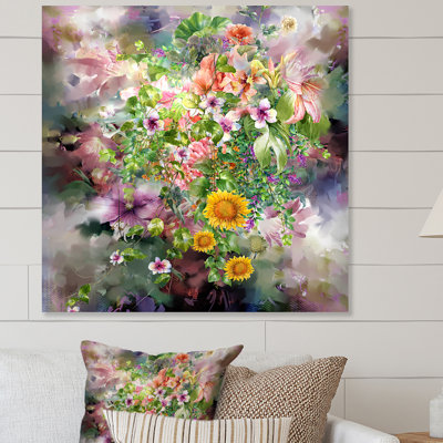 «Modern Yellow and Green Summer Garden II», reproduction d'art sur toile
