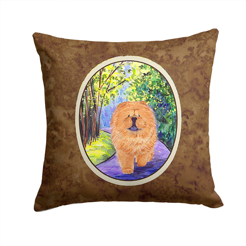 Coussin décoratif d’intérieur/d’extérieur carré imprimé chow chow