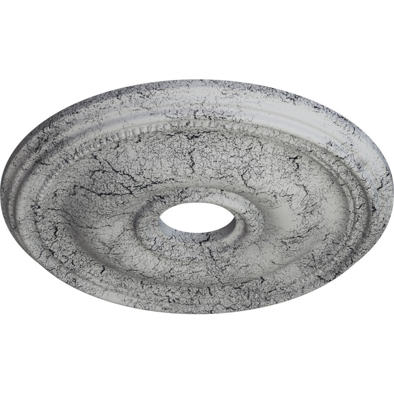 Médaillon de plafond Endurathane Vienna, DE 16 7/8 po x P 5/8 po (convient aux auvents jusqu'à 3 1/4 po), finition or pâle peinte à la main