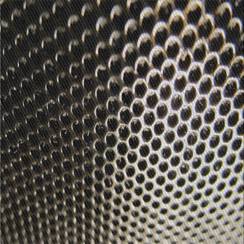 Tapis noir/gris tissé à la machine, Carré 5 pi