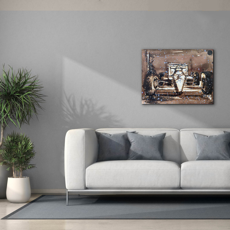 «Epic Graffiti» «Brown Racecar» par Erin McGee Ferrell, art mural sur toile, 34 po x 26 po