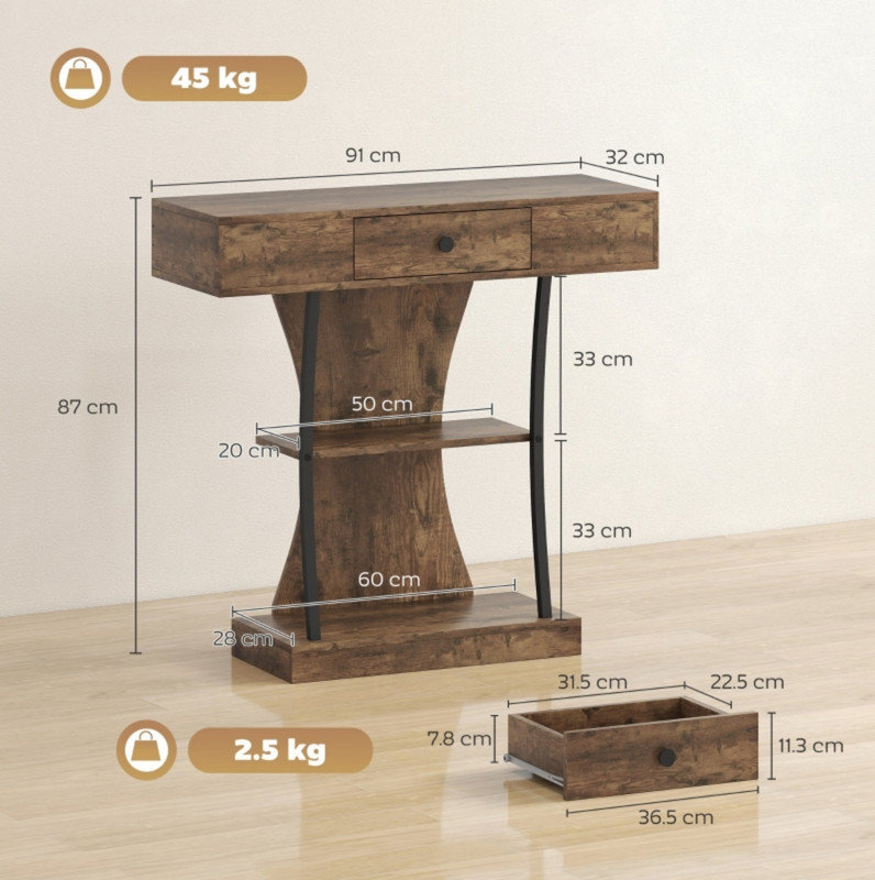 91.01 cm W Console Table