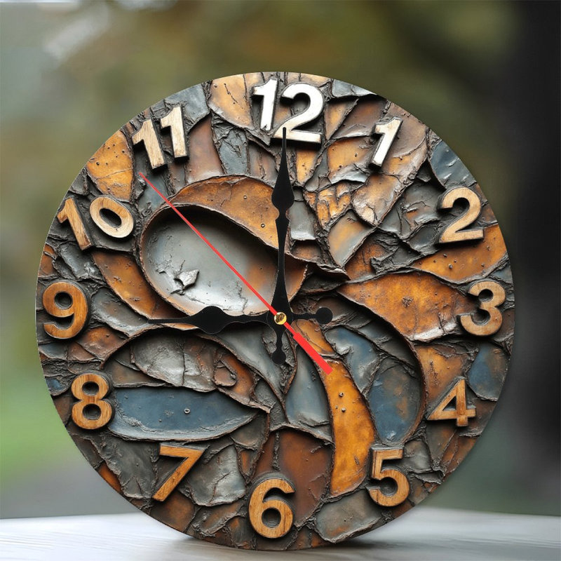Horloge murale en bois rustique unique